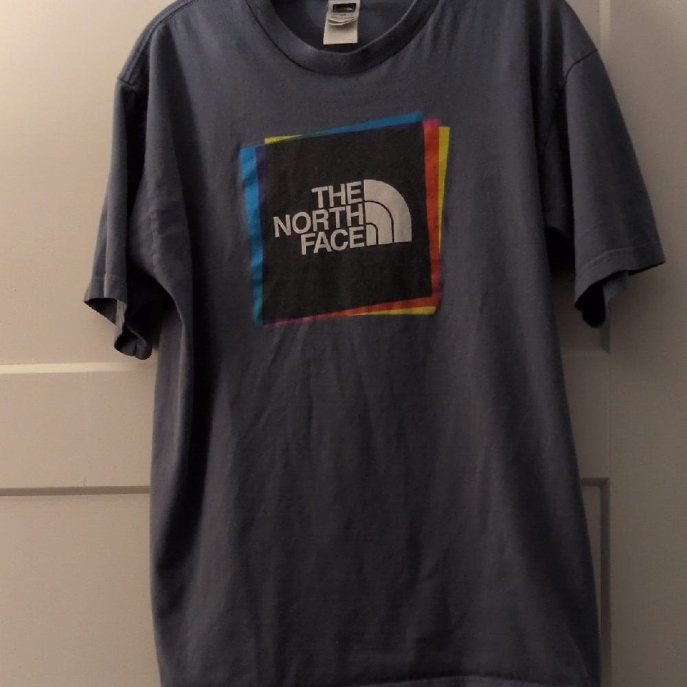 The North Face Blue T-Shirt with Multicolor Logo